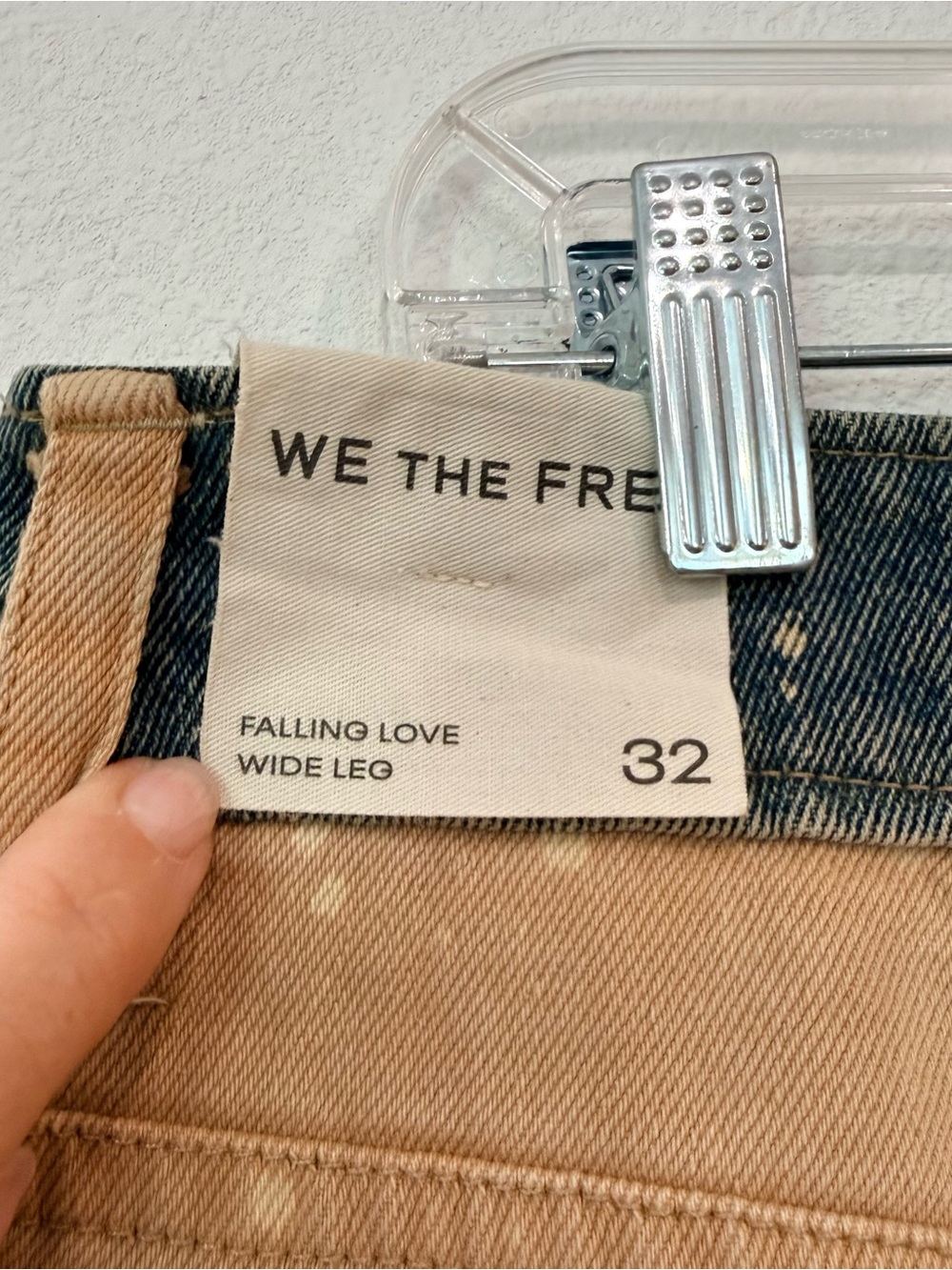NWT Free People We the Free Falling Love Wide-Leg Jeans Morning Star Cream 32 - Picture 10 of 16